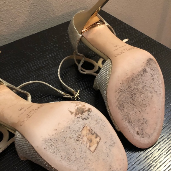 Women’s Jimmy Choo Lang Glitter Sandal, Size 8.5US - Picture 2 of 4